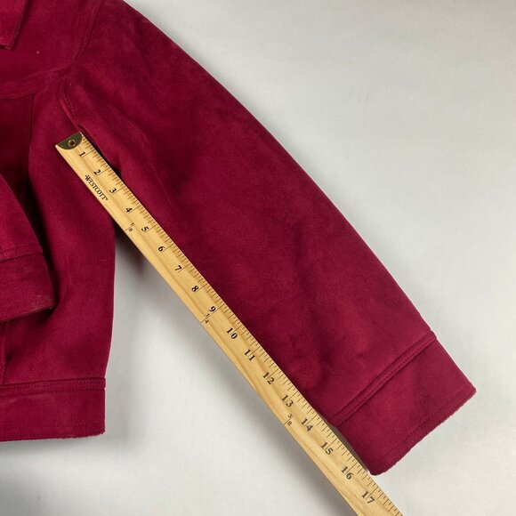 J. Jill Jacket Women's Size Small Faux Suede Burgandy - Picture 15 of 16